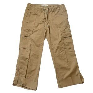 Y2k Tommy Hilfiger khaki cropped low rise cargo style pants 100% cotton size 10